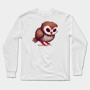 Cute Owl Drawing Long Sleeve T-Shirt